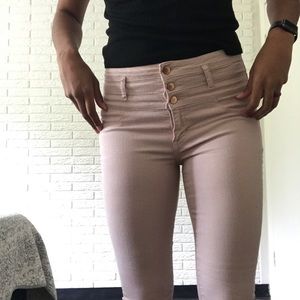 Blush Pink High Waisted Jeans
